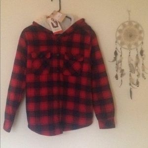 Red hooded flannel w/ lining!